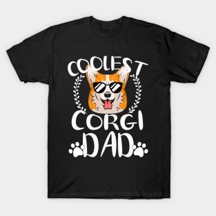 Glasses Coolest Corgi Dog Dad T-Shirt